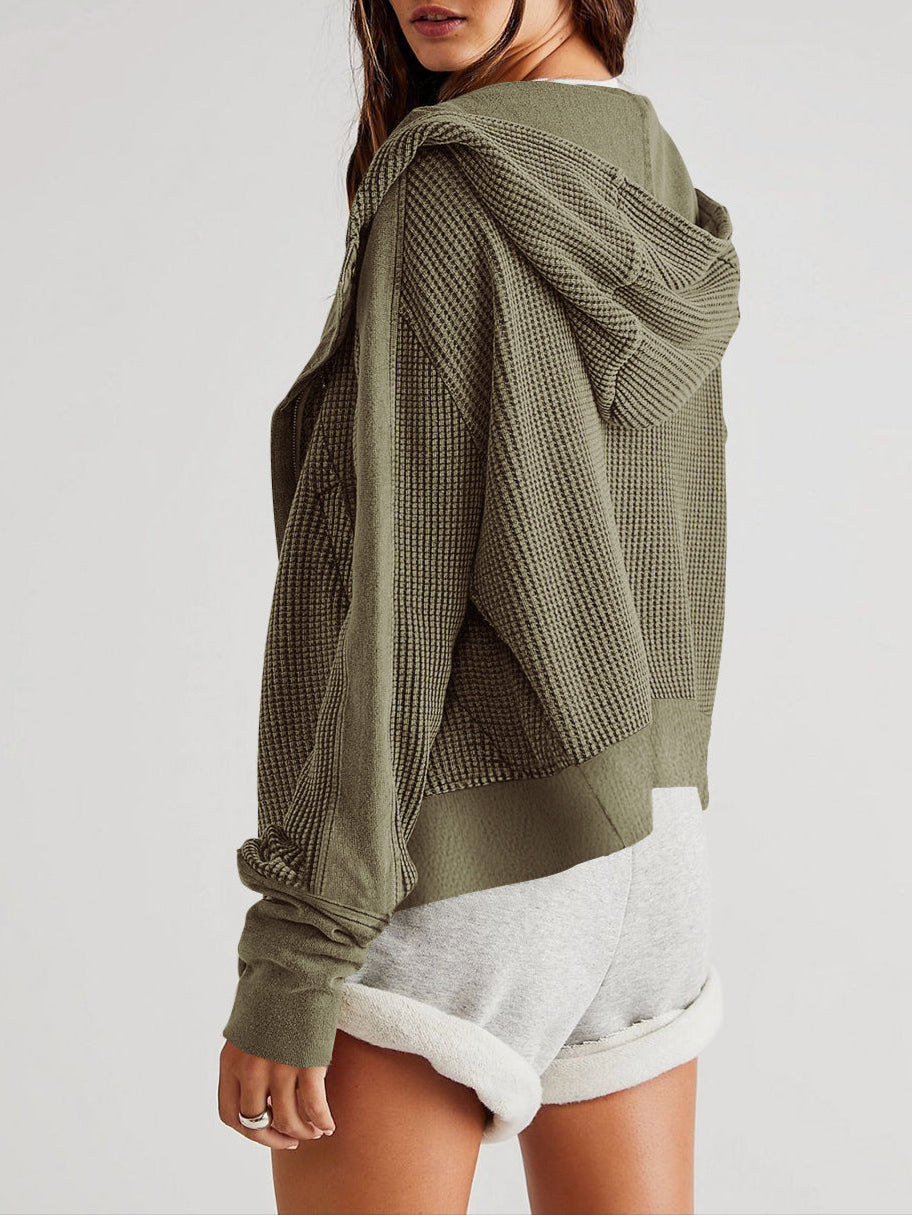Dames Vest | Wafelstructuur met Capuchon
