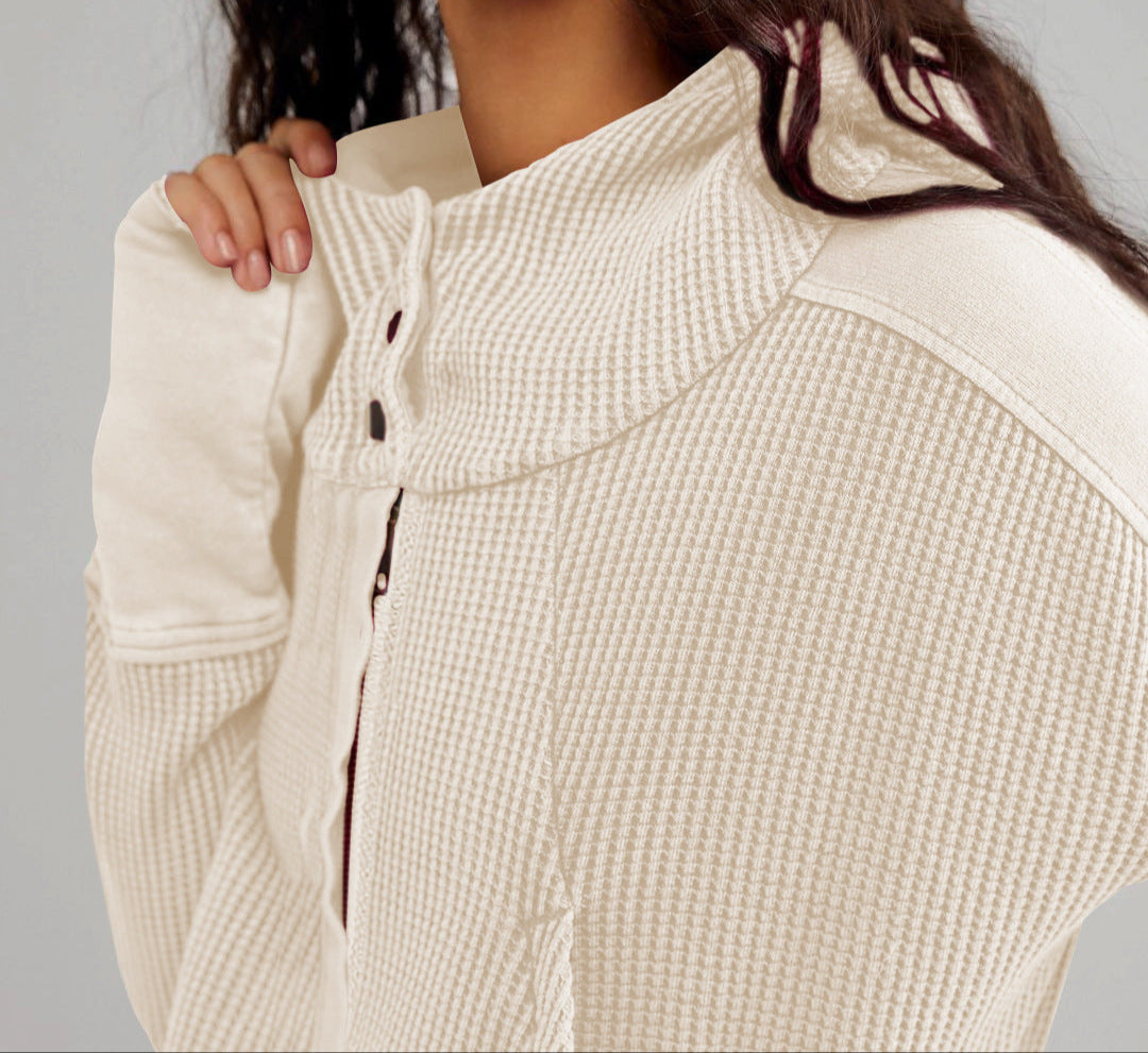 Dames Vest | Wafelstructuur met Capuchon