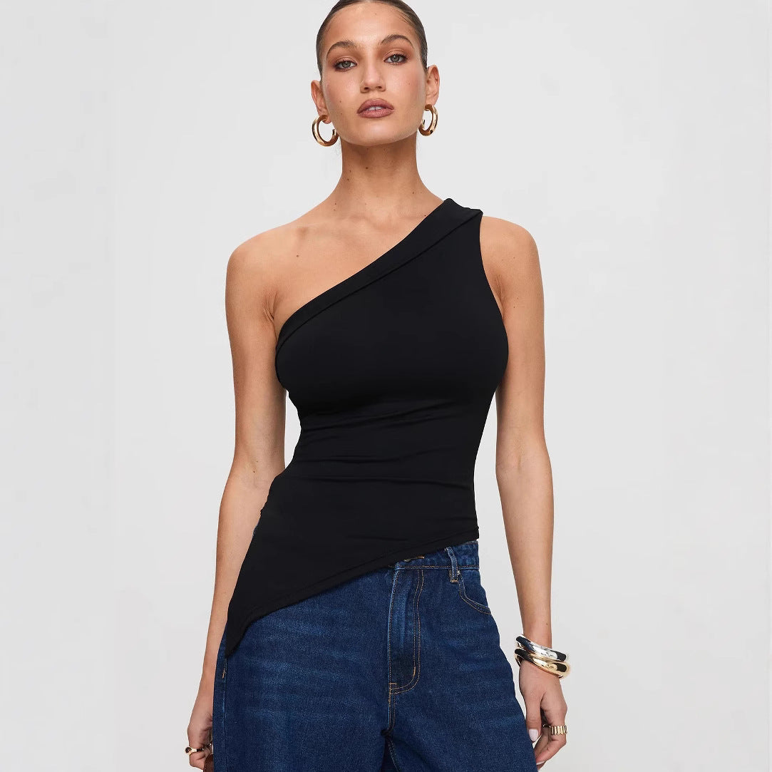 Trendy dames asymmetrische top – Comfortabel & stijlvol voor de zomer
