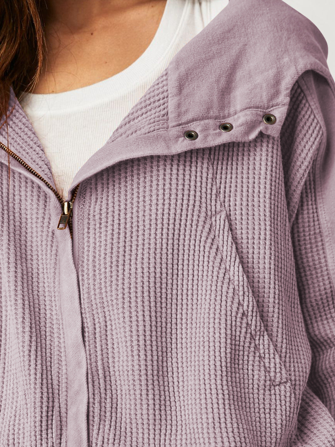 Dames Vest | Wafelstructuur met Capuchon