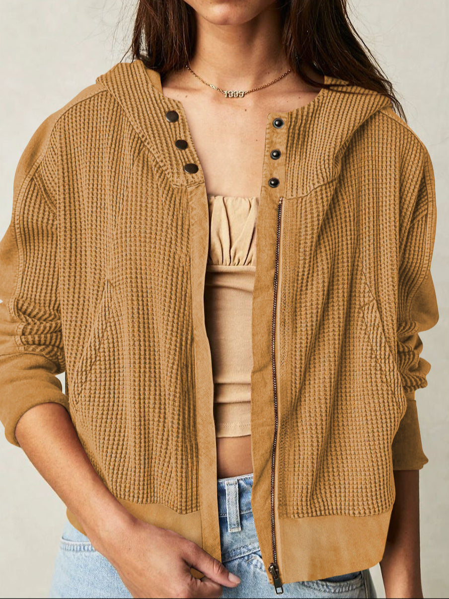 Dames Vest | Wafelstructuur met Capuchon