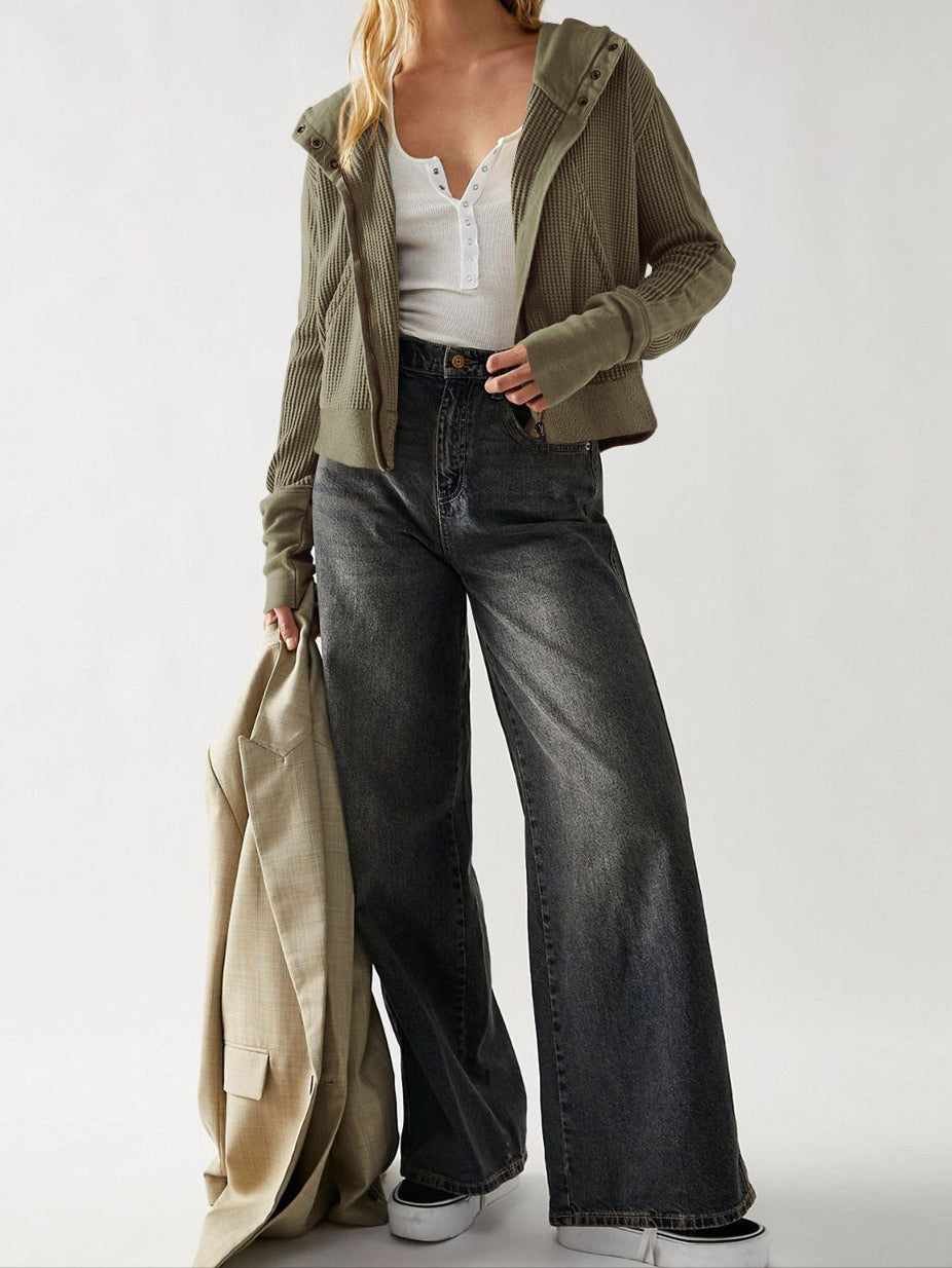 Dames Vest | Wafelstructuur met Capuchon