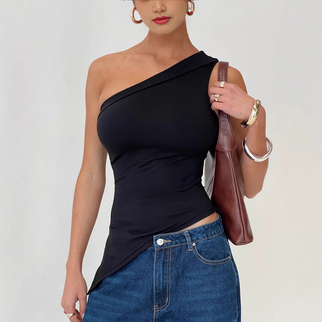 Trendy dames asymmetrische top – Comfortabel & stijlvol voor de zomer