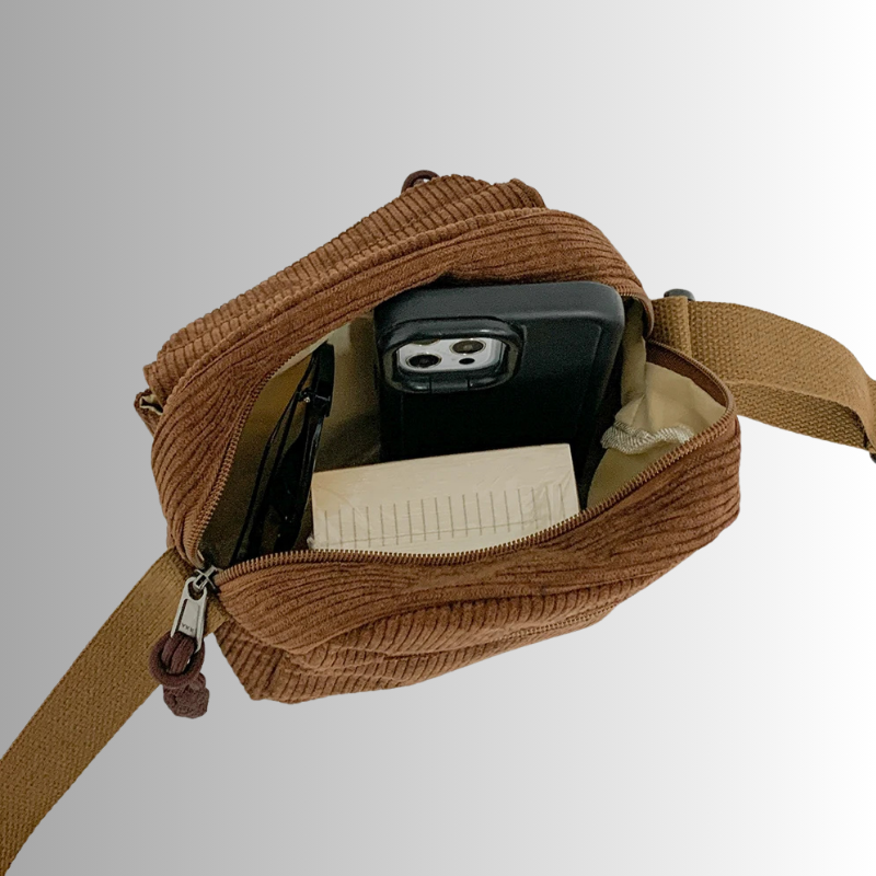 Corduroy crossbody tas dames – kleine schoudertas in zachte ribstof, meerdere kleuren