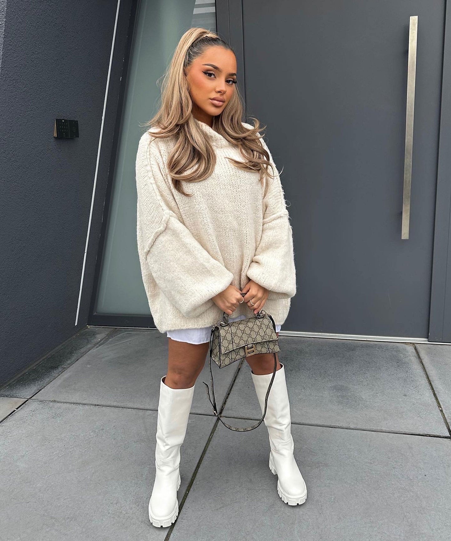 Nata – Oversized Trui Dames | Beige Pullover