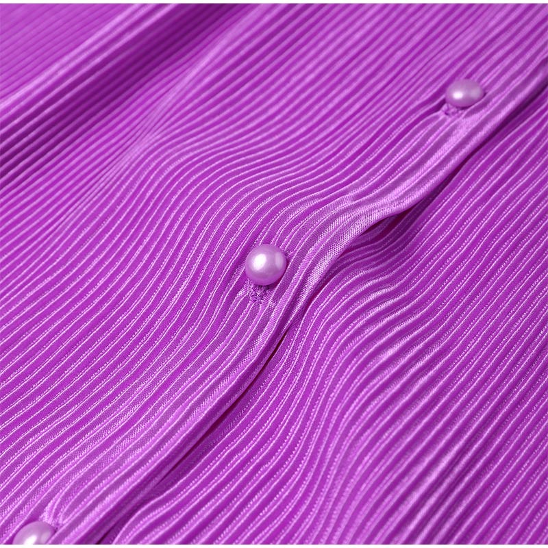 Dames Plissé Tweedelige Set – Modieuze Blouse en Broek
