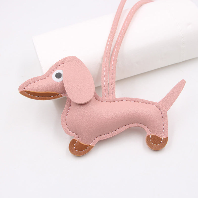 Leren sleutelhanger teckel – schattige honden sleutelhanger dames en heren