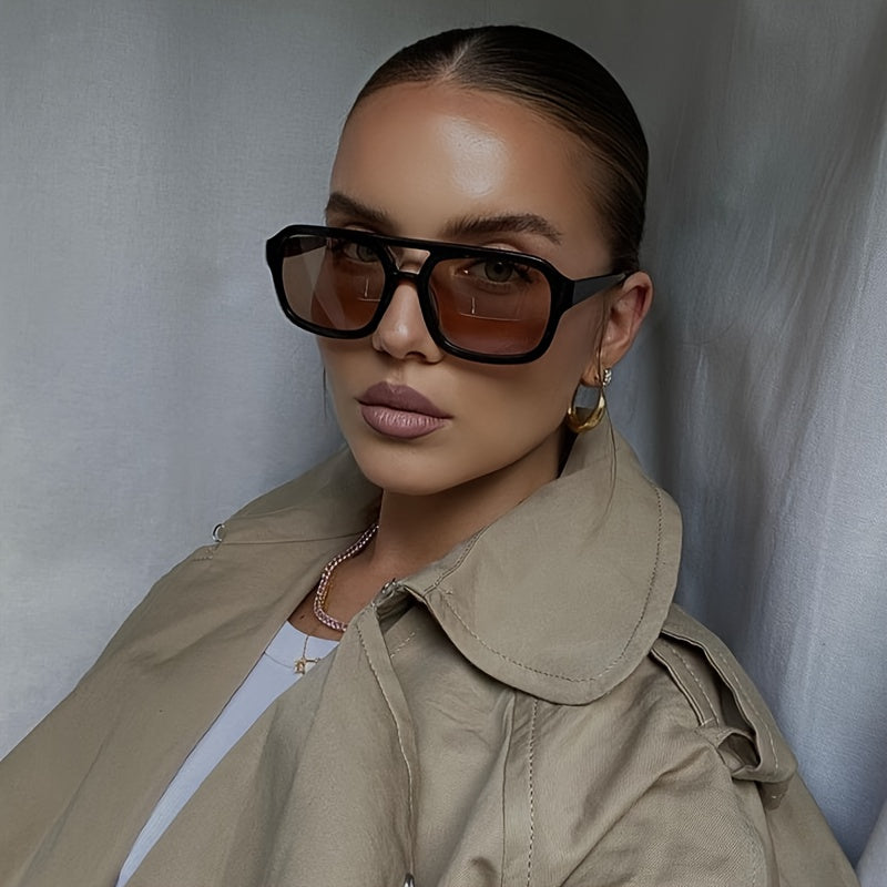 Statement Zonnebril – Oversized Vierkant Design met Getinte Glazen