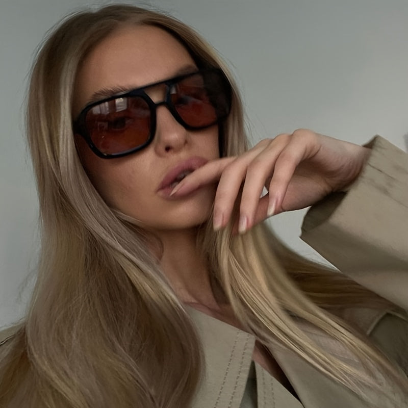 Statement Zonnebril – Oversized Vierkant Design met Getinte Glazen