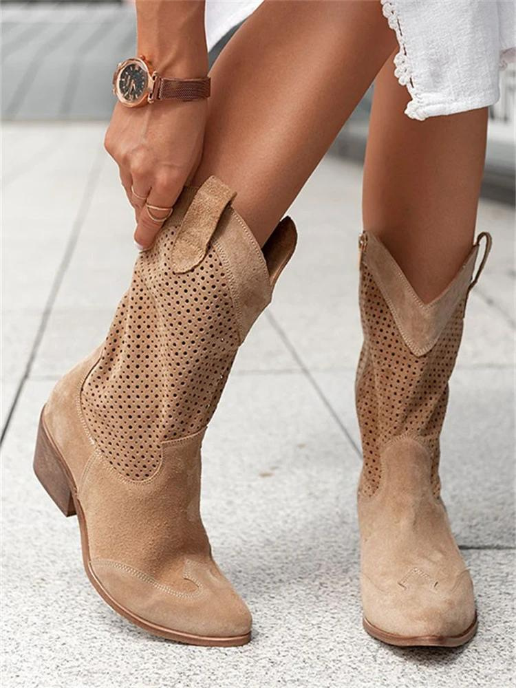 Josi Cowboylaarzen Dames | Perforaties & Puntneus