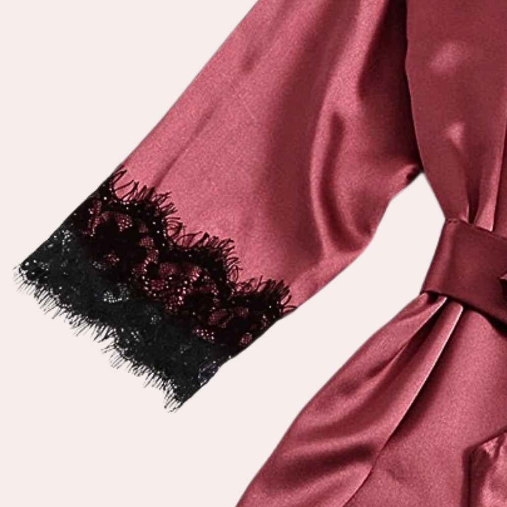 Aurora - Luxe 4-delige Satijnen Pyjamaset voor Dames