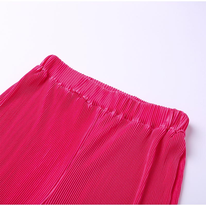 Dames Plissé Tweedelige Set – Modieuze Blouse en Broek
