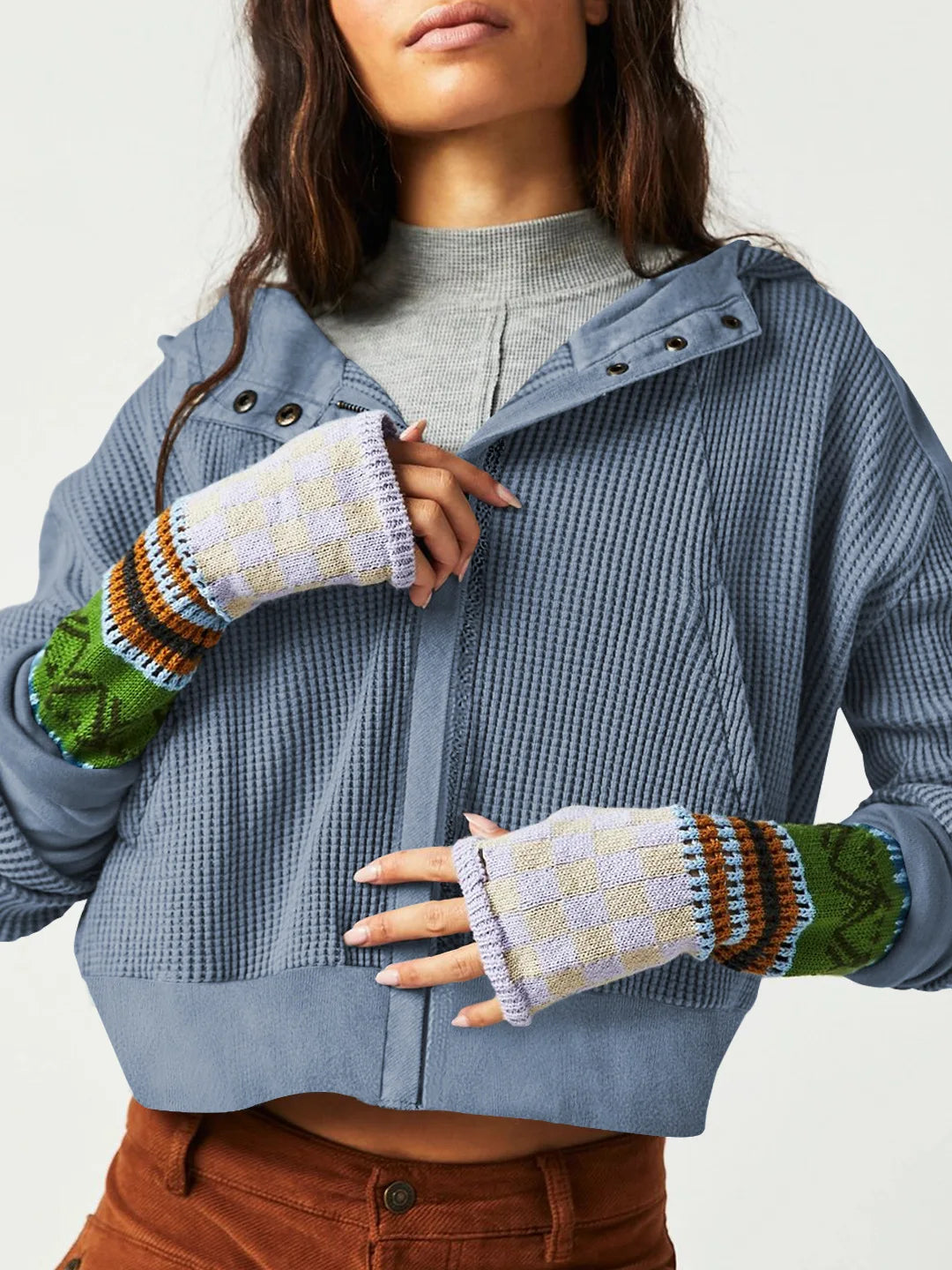 Dames Vest | Wafelstructuur met Capuchon