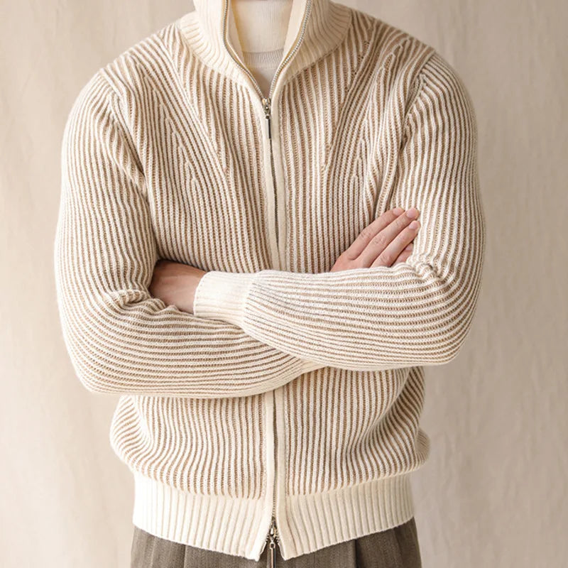 Mathis - Luxe Geribd Wolmix Vest met Rits