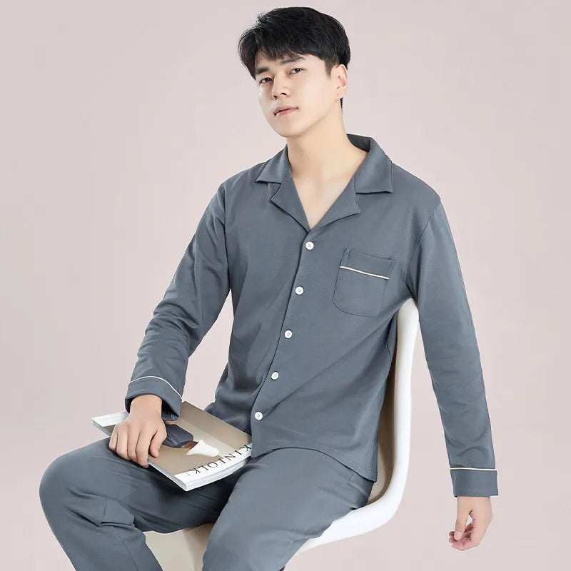 Reece - Winter Katoenen Pyjama Set voor Mannen