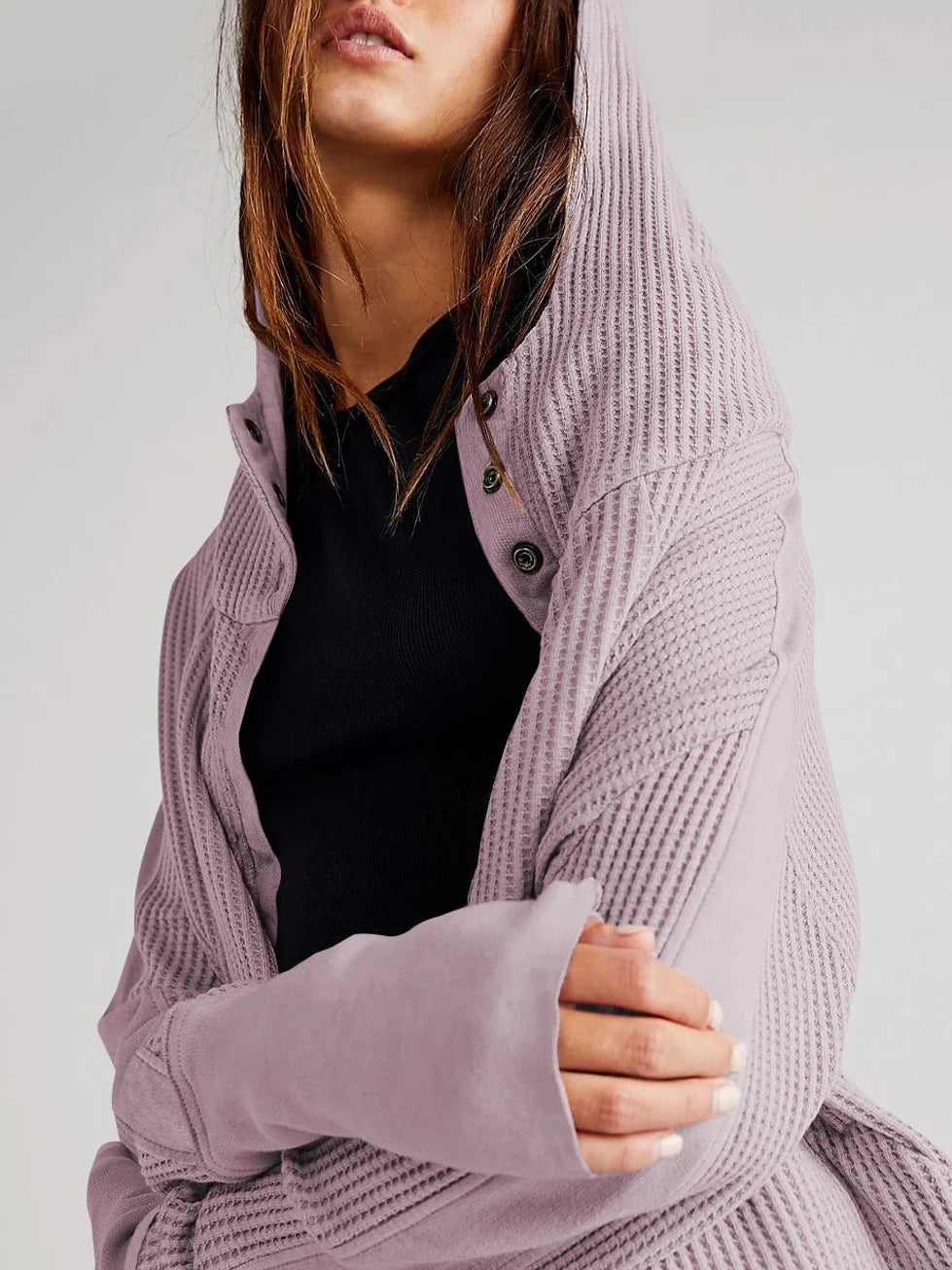 Dames Vest | Wafelstructuur met Capuchon