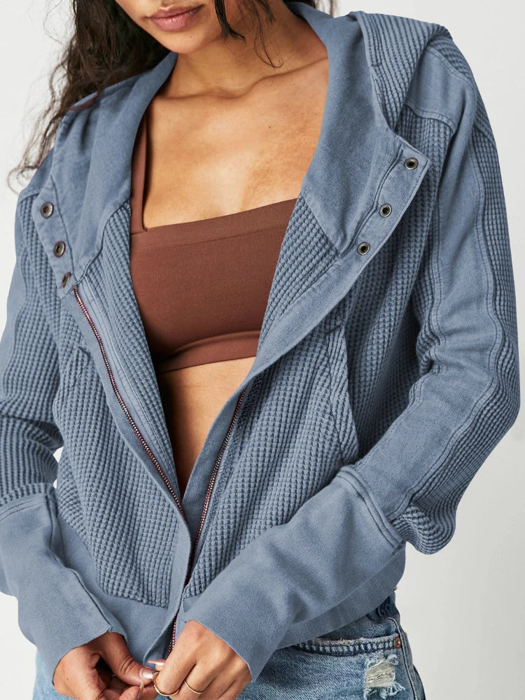 Dames Vest | Wafelstructuur met Capuchon