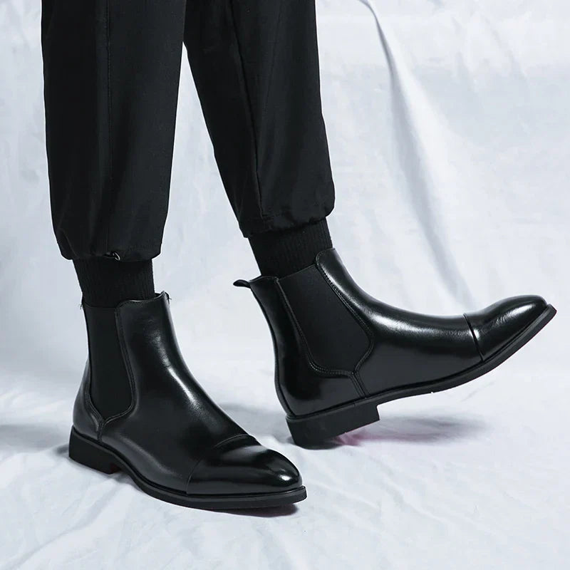 Chelsea Boots Heren | Leer met Rode Zool