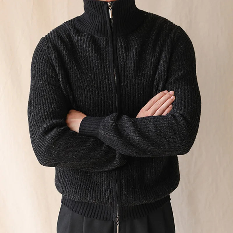 Mathis - Luxe Geribd Wolmix Vest met Rits