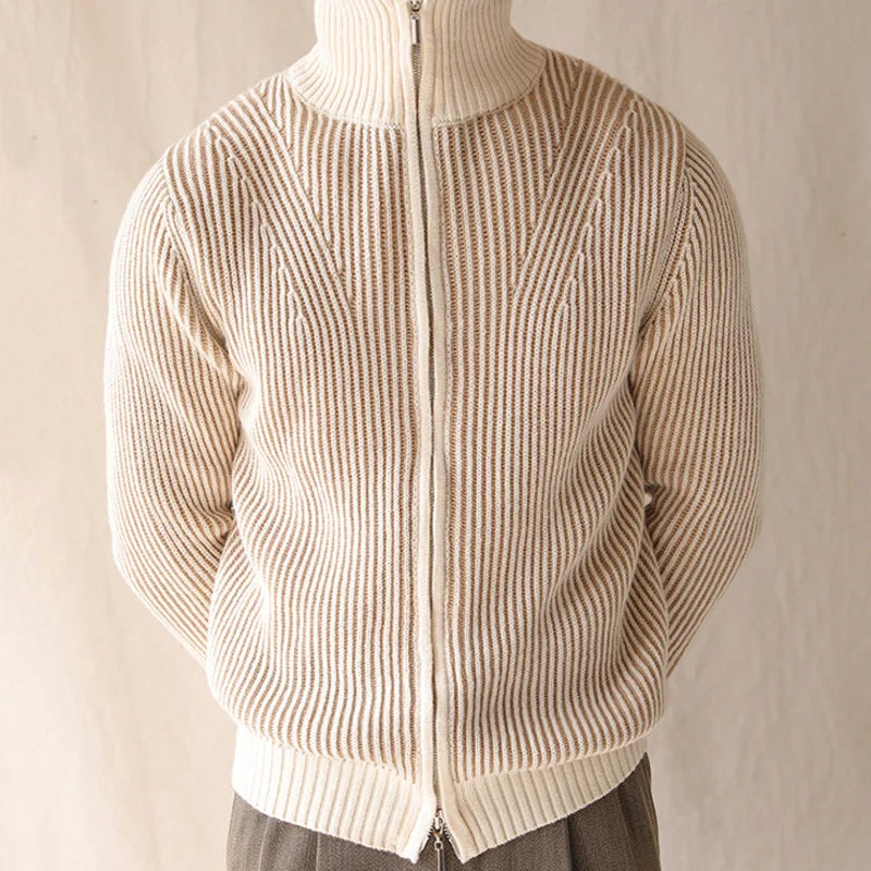 Mathis - Luxe Geribd Wolmix Vest met Rits