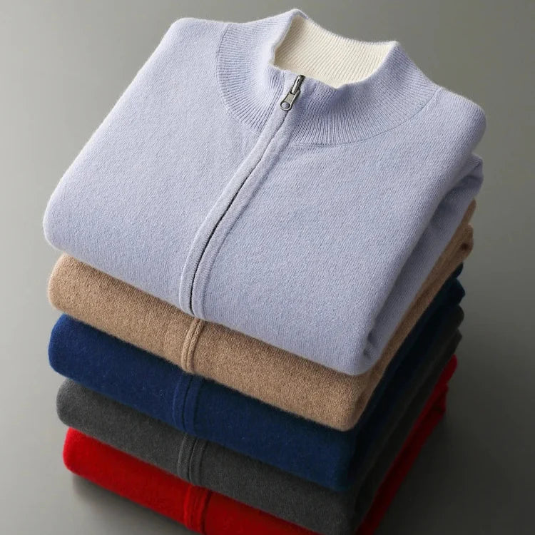Steve Heren Vest | Gebreid met Rits