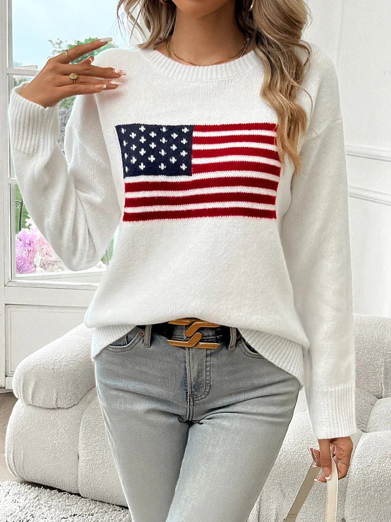 Ellis Trui Dames | Gebreid & Amerikaanse Vlag