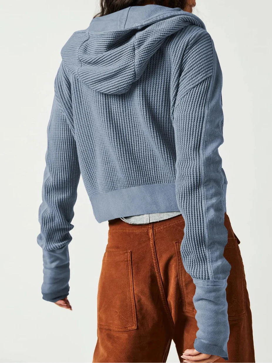 Dames Vest | Wafelstructuur met Capuchon