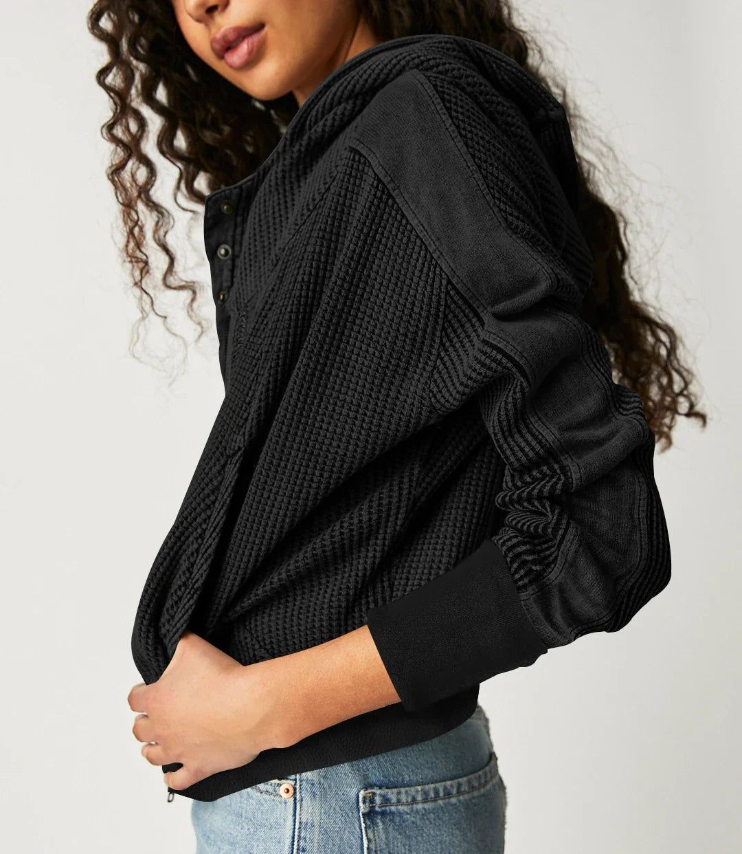 Dames Vest | Wafelstructuur met Capuchon