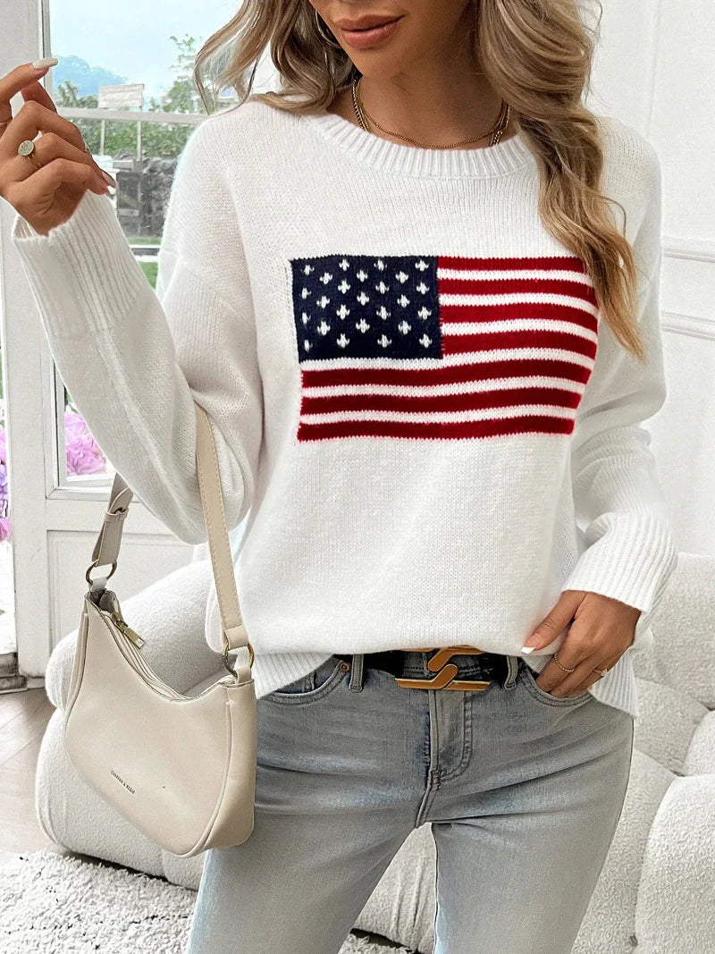 Ellis Trui Dames | Gebreid & Amerikaanse Vlag