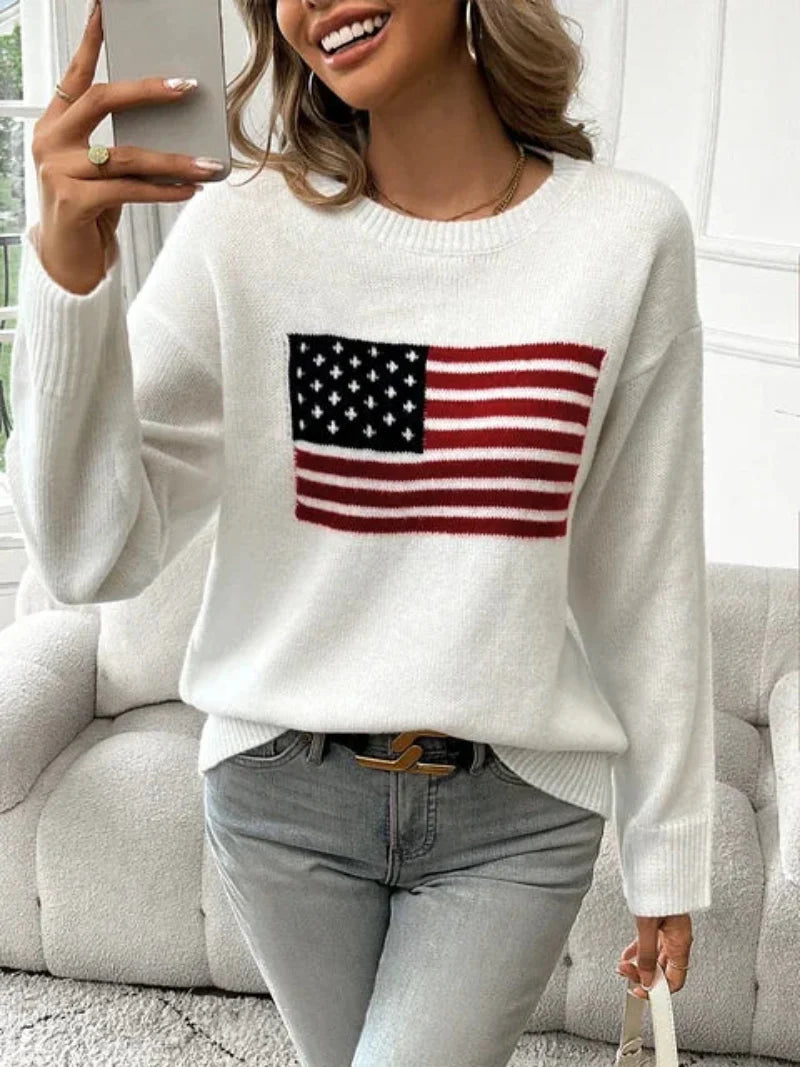 Ellis Trui Dames | Gebreid & Amerikaanse Vlag