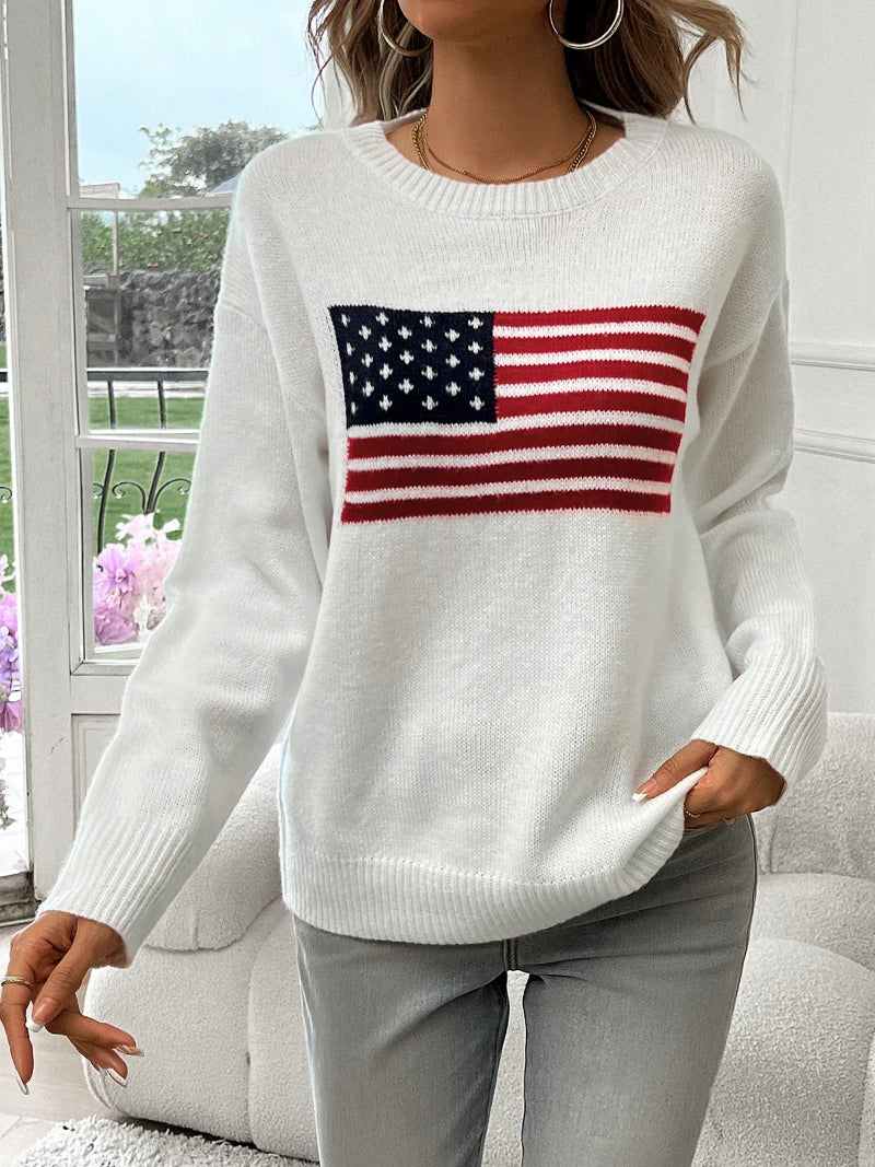 Ellis Trui Dames | Gebreid & Amerikaanse Vlag