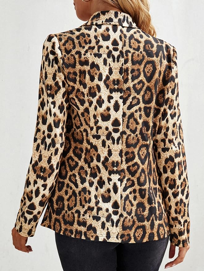 Savira - Statement blazer met luipaardprint
