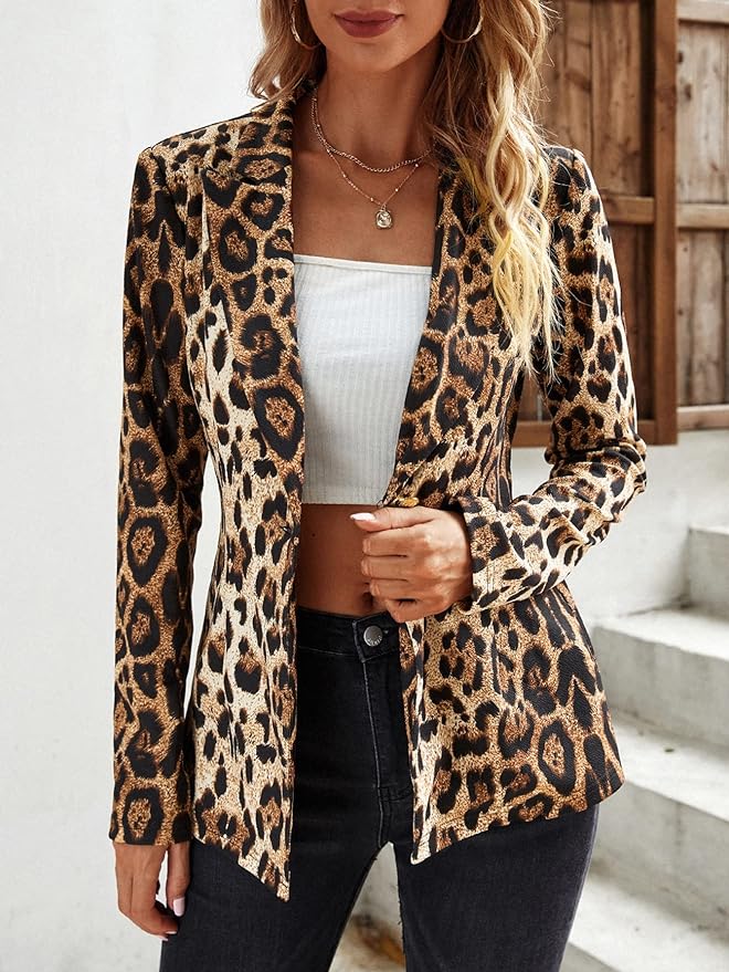 Savira - Statement blazer met luipaardprint