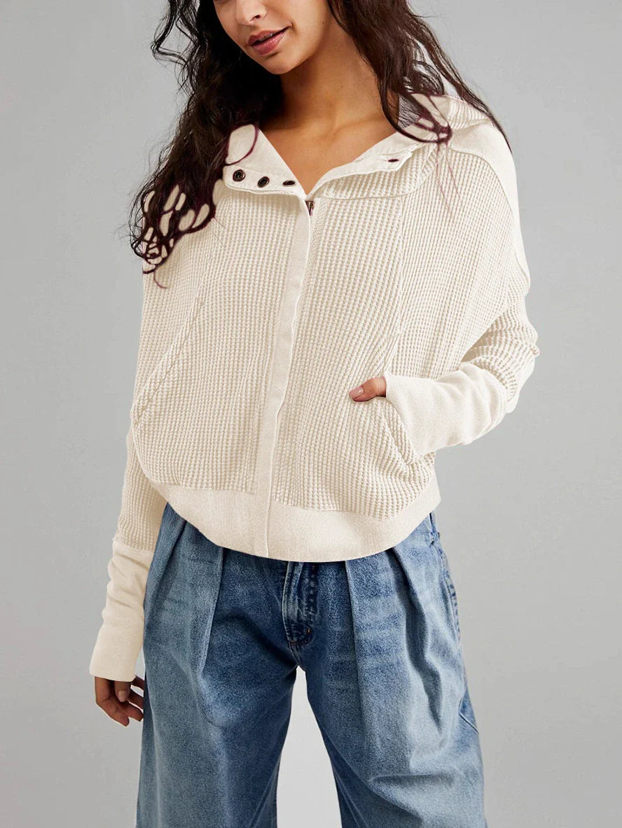 Dames Vest | Wafelstructuur met Capuchon