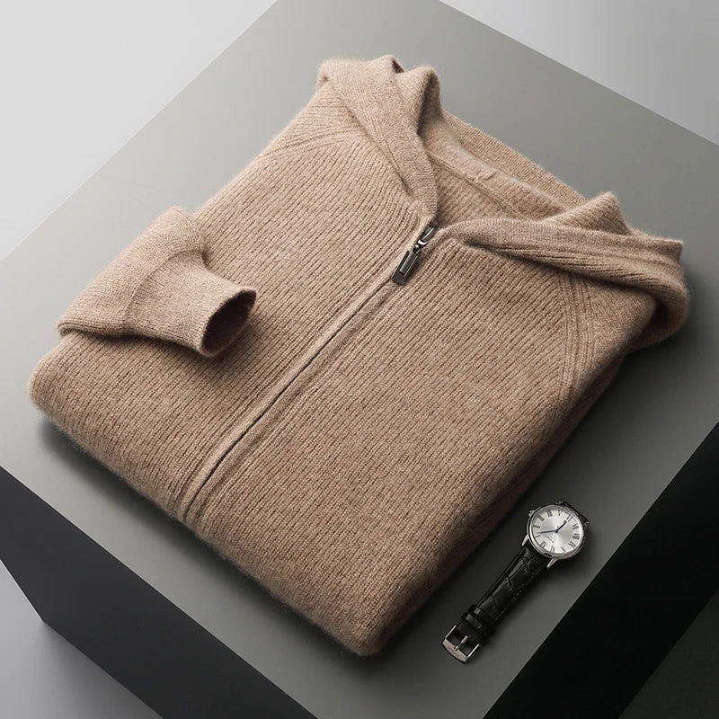 Leroux Vest Heren | Gebreid met Capuchon & Ritssluiting
