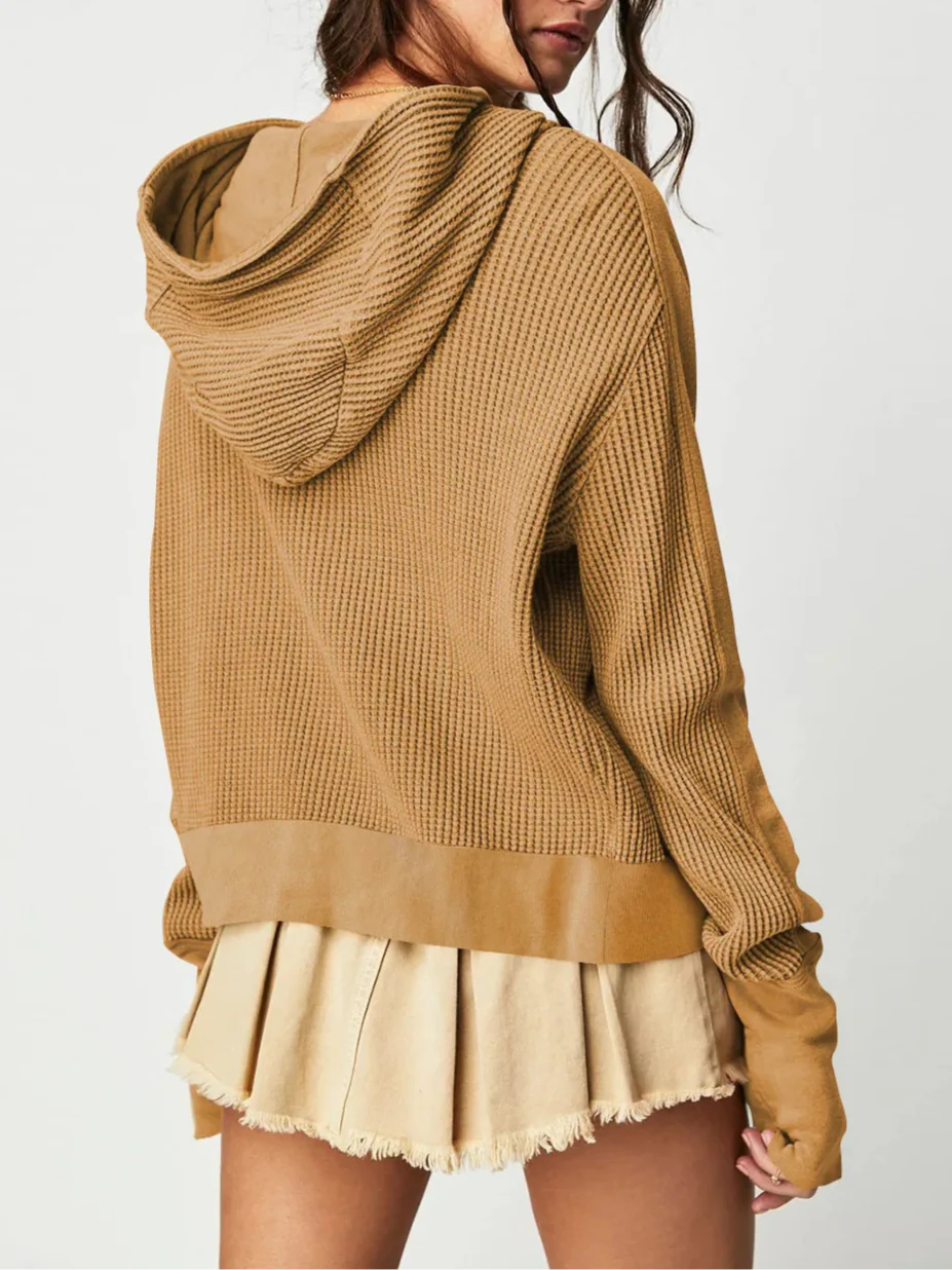 Dames Vest | Wafelstructuur met Capuchon