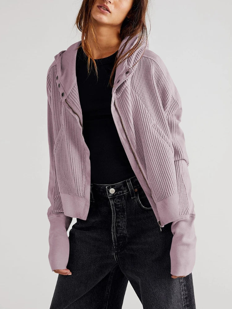 Dames Vest | Wafelstructuur met Capuchon