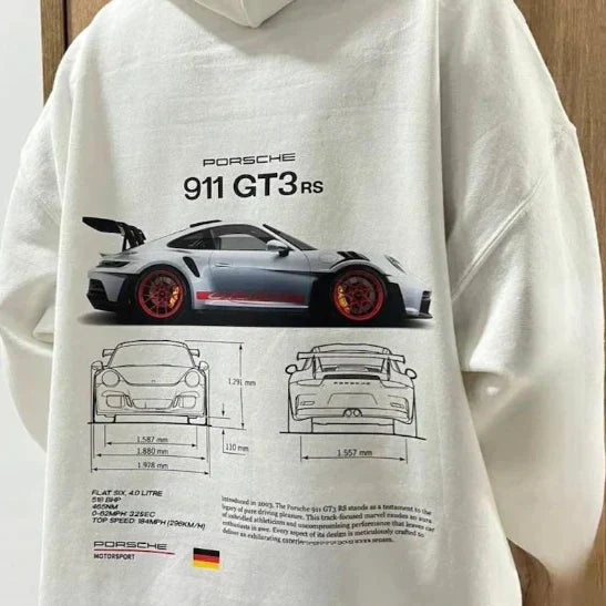 Unisex Hoodie met Porsche Print | Oversized Fit