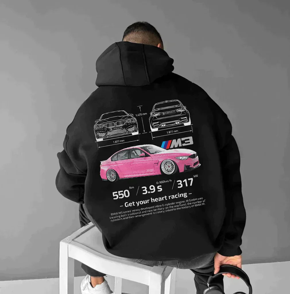 Unisex Hoodie met Porsche Print | Oversized Fit