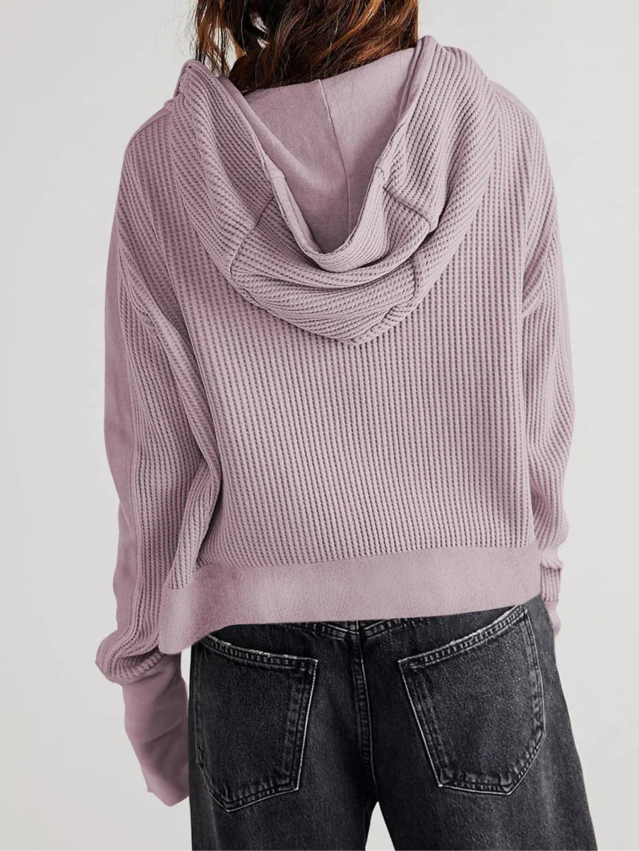 Dames Vest | Wafelstructuur met Capuchon