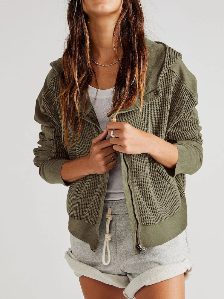 Dames Vest | Wafelstructuur met Capuchon