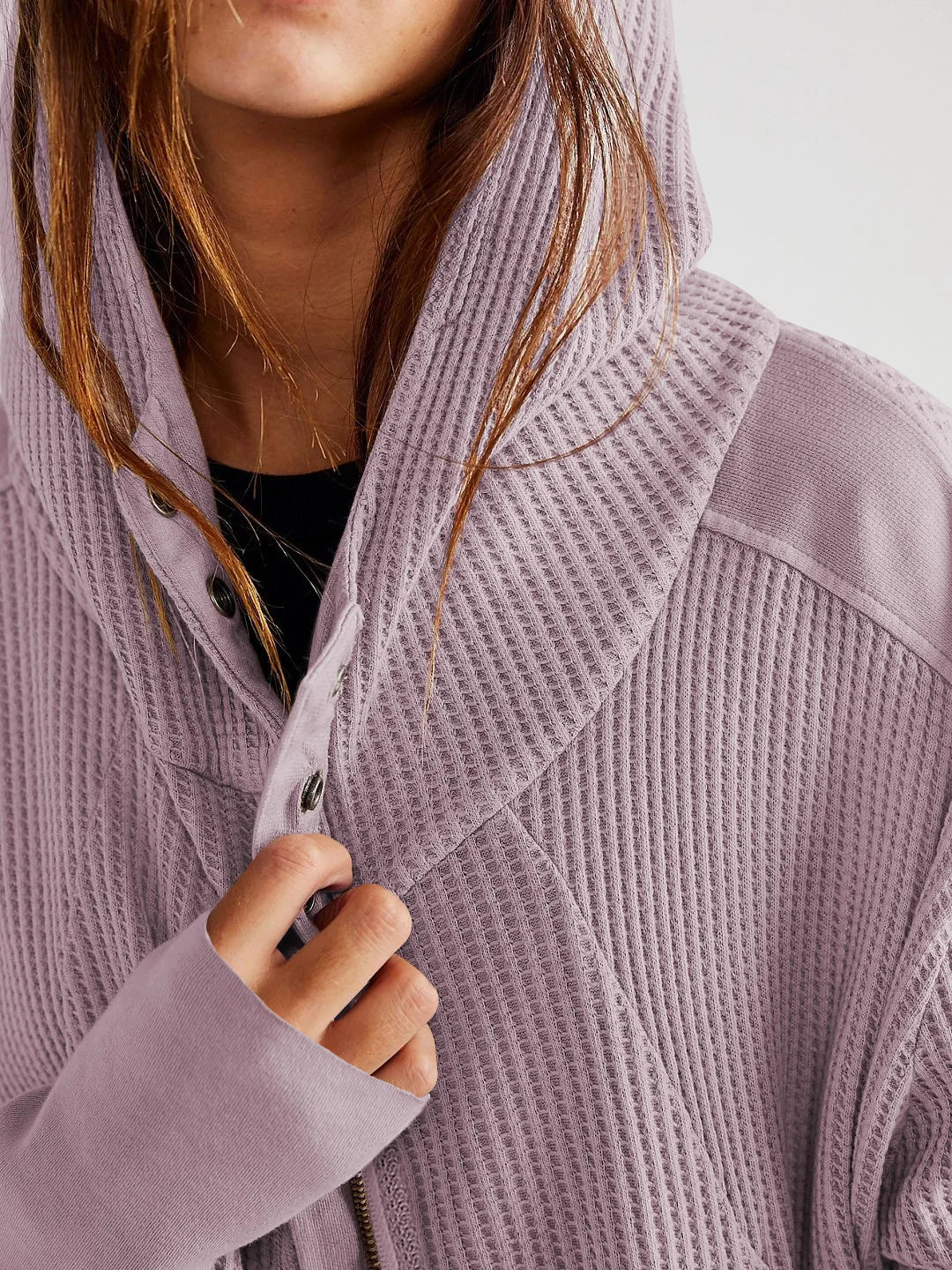 Dames Vest | Wafelstructuur met Capuchon