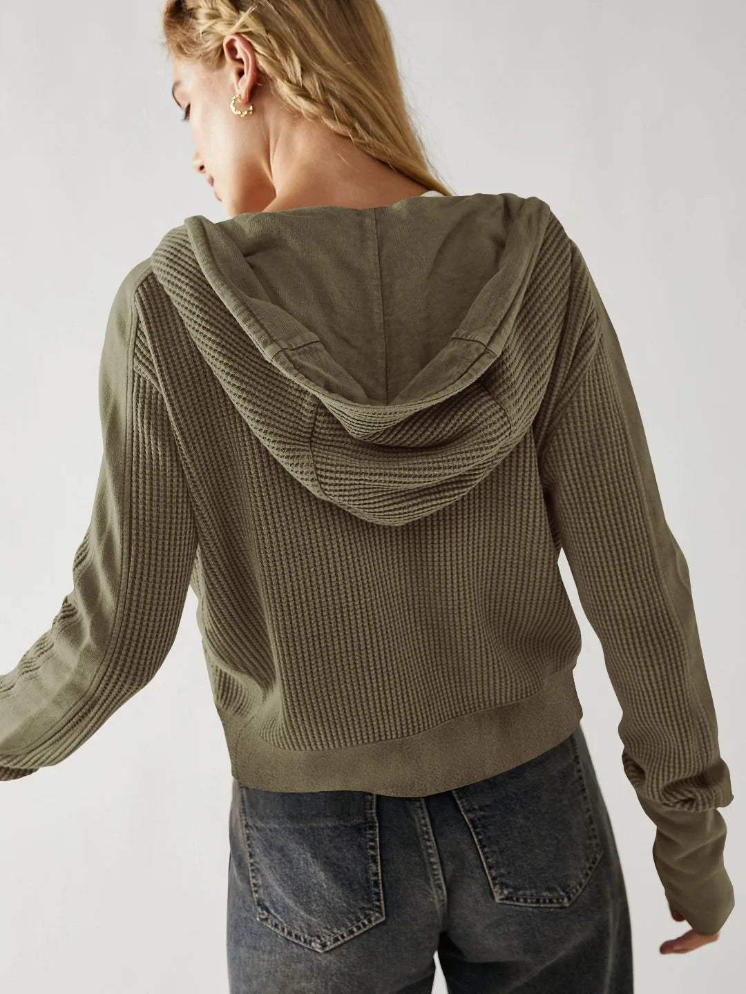Dames Vest | Wafelstructuur met Capuchon