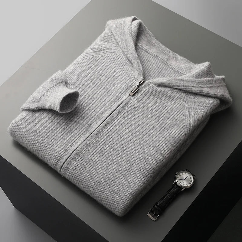 Leroux Vest Heren | Gebreid met Capuchon & Ritssluiting
