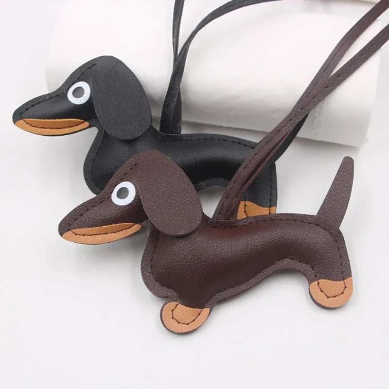 Leren sleutelhanger teckel – schattige honden sleutelhanger dames en heren