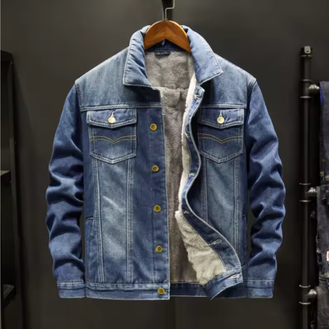 Spike - Spijkerjas Heren | Sherpa Voering & Knoopsluiting