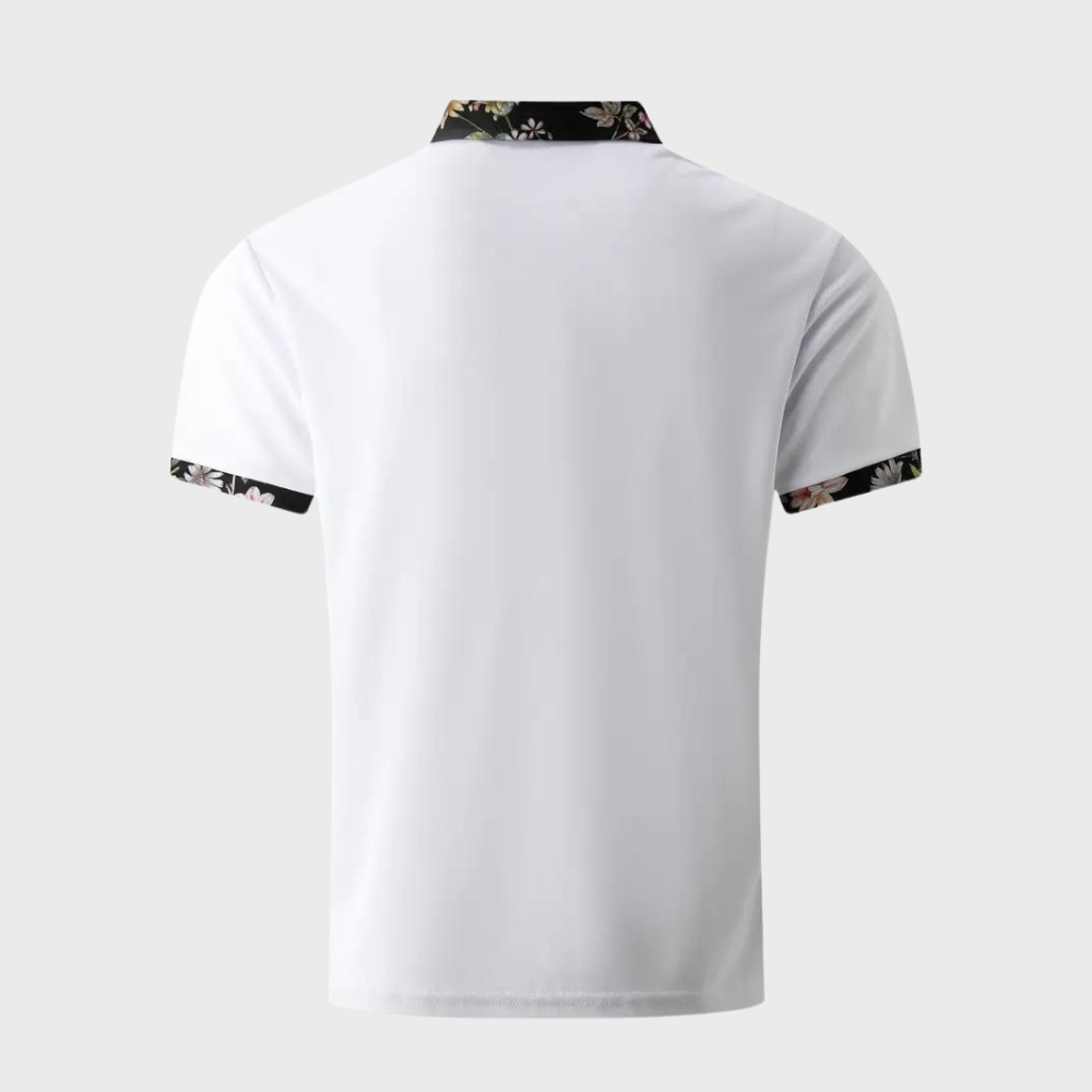 Stef - Herenpoloshirt met bloemenprint