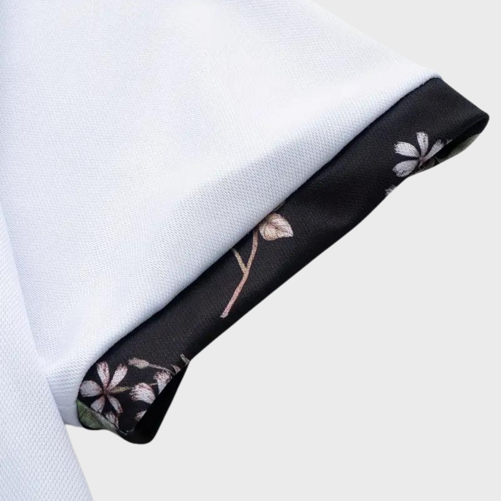 Stef - Herenpoloshirt met bloemenprint