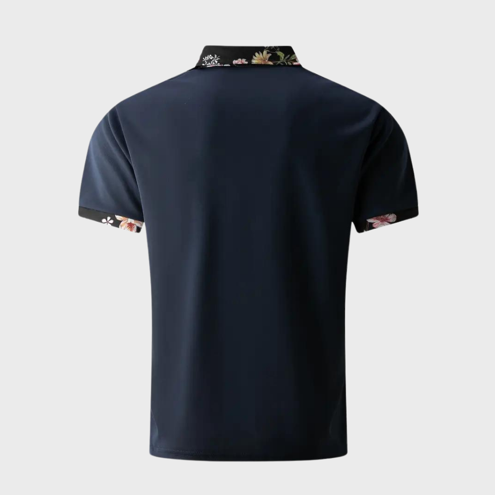 Stef - Herenpoloshirt met bloemenprint