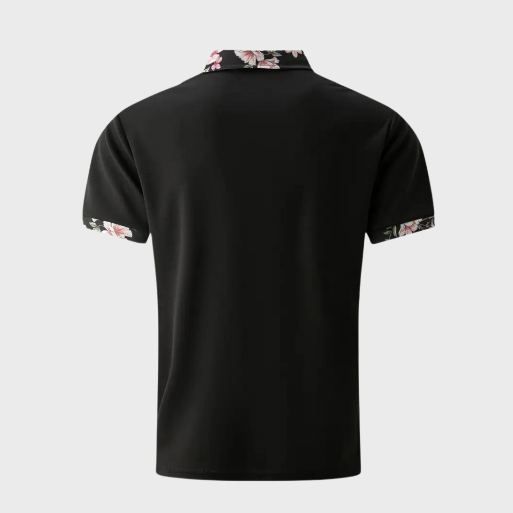 Stef - Herenpoloshirt met bloemenprint